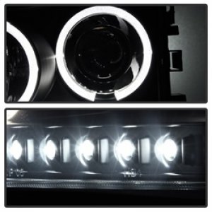 Dodge Charger Headlights - SPYDER - Halo LED Projector - Black Smoke - `06-`10