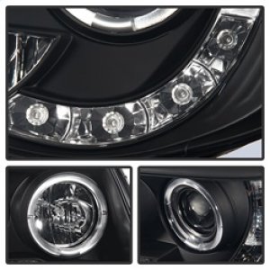Toyota Tacoma Headlights - SPYDER - Projector, LED Halo - Black Smoke - `05-`11