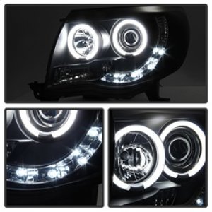 Toyota Tacoma Headlights - SPYDER - CCFL Halo LED Projector - Black Smoke - `05-`11
