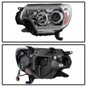 Toyota Tacoma Headlight Set - SPYDER - Projector Headlights, Light Bar DRL - Chrome - `12-`16