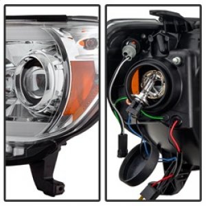 Toyota Tacoma Headlight Set - SPYDER - Projector Headlights, Light Bar DRL - Chrome - `12-`16