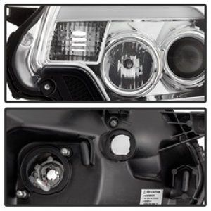 Toyota Tacoma Headlight Set - SPYDER - Projector Headlights, Light Bar DRL - Chrome - `12-`16