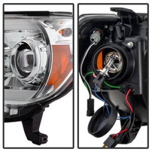 Toyota Tacoma Headlight Set - SPYDER - Projector Headlights, Light Bar DRL - Chrome - `12-`16