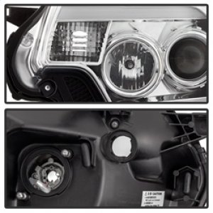 Toyota Tacoma Headlight Set - SPYDER - Projector Headlights, Light Bar DRL - Chrome - `12-`16