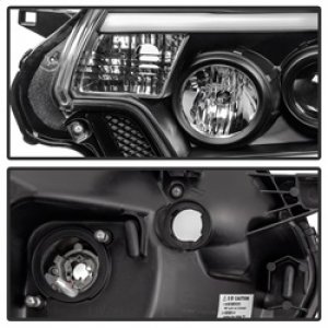 Toyota Tacoma Headlights - SPYDER - Projector Light Bar DRL - Black - `12-`15