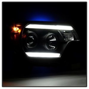 Toyota Tacoma Headlights - SPYDER - Projector Light Bar DRL - Black - `12-`15