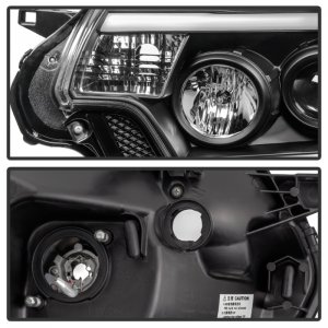 Toyota Tacoma Headlights - SPYDER - Projector Light Bar DRL - Black - `12-`15