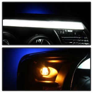 Toyota Tacoma Headlights - SPYDER - Projector Light Bar DRL - Black - `12-`15
