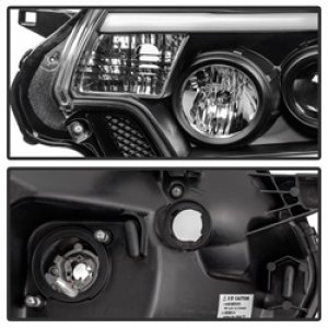 Toyota Tacoma Headlights - SPYDER - Projector Light Bar DRL - Black - `12-`15