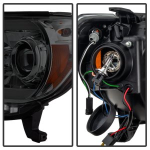 Toyota Tacoma Headlights - SPYDER - Projector Headlights, Light Bar DRL - Smoke - `12-`16