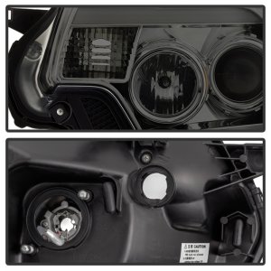 Toyota Tacoma Headlights - SPYDER - Projector Headlights, Light Bar DRL - Smoke - `12-`16