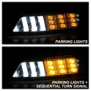 Ford Mustang Daytime Running Lights - Front - SPYDER - LED DRL - Smoke - `15-`16