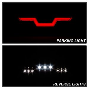 Ford Mustang Tail Lights - SPYDER - LED Reverse Lights - Black Smoke w/ Red Bar - `15-`16