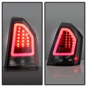 Chrysler 300 LED Tail Lights - Rear - SPYDER - Version 2 Light Bar - Black - `05-`07