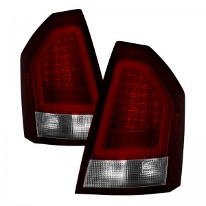 Chrysler 300 LED Tail Lights - Rear - SPYDER - Version 2 Light Bar - Red Clear - `05-`07