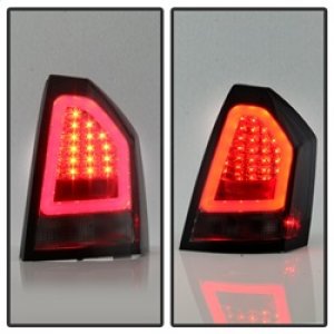 Chrysler 300C LED Tail Lights - Rear - SPYDER - Version 2 Light Bar - Smoke - `05-`07