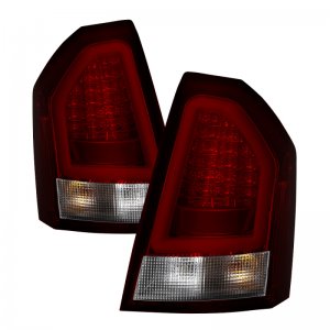 Chrysler 300C LED Tail Lights - SPYDER - Light Bar Version 2 - Red Clear - `08-`10