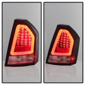 Chrysler 300C LED Tail Lights - SPYDER - Light Bar Version 2 - Red Clear - `08-`10