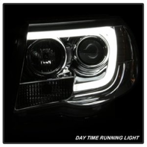 Toyota Tacoma Headlights - SPYDER - Projector Headlights, Version 2, Light Bar DRL - Chrome - `05-`11