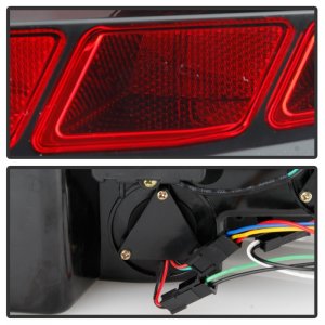 Ford Mustang LED Tail Lights - SPYDER - Red Light Bar w/Sequential Turn Signal - Black - `10-`12
