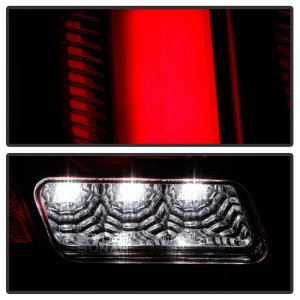 Ford Mustang LED Tail Lights - SPYDER - Red Light Bar w/Sequential Turn Signal - Black - `10-`12