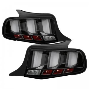 Ford Mustang LED Tail Lights - SPYDER - Light Bar Sequential Turn Signal - Black - `10-`12