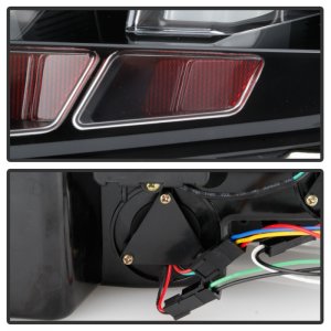 Ford Mustang LED Tail Lights - SPYDER - Light Bar Sequential Turn Signal - Black - `10-`12