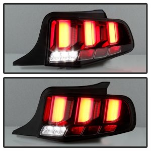Ford Mustang LED Tail Lights - SPYDER - Light Bar Sequential Turn Signal - Black - `10-`12