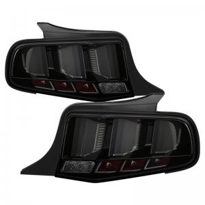 Ford Mustang LED Tail Lights - SPYDER - Sequential Turn Signal - Smoke - `10-`12