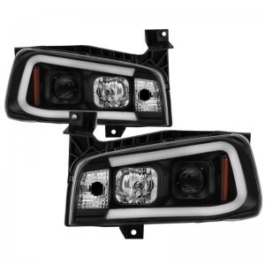 Dodge Charger Headlights - SPYDER - LED Light Bar - Black - `06-`10