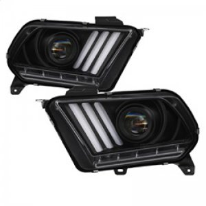 Ford Mustang Headlights - SPYDER - Projector, LED Signals - Black - `10-`13