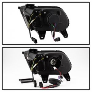 Ford Mustang Headlights - SPYDER - Projector, LED Signals - Black - `10-`13