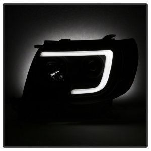 Toyota Tacoma Headlight Set - SPYDER - Version 2, Light Bar DRL - Black Smoke - `05-`11
