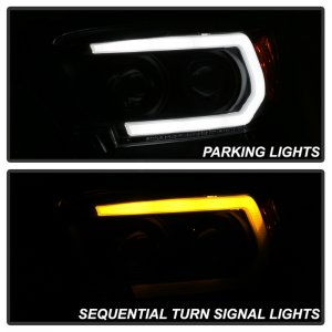 Toyota Tacoma Headlights - SPYDER - Projector, Sequential LED Turn Signal - Black - `16-`18