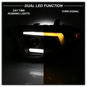 Toyota Tacoma Headlights - SPYDER - Projector, Sequential LED Turn Signal - Black - `16-`18
