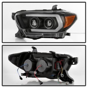 Toyota Tacoma Headlights - SPYDER - Projector, Sequential LED Turn Signal - Black - `16-`18