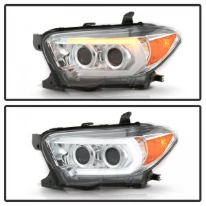 Toyota Tacoma Headlights - SPYDER - Projector, Sequential LED Turn Signal - Chrome - `16-`18