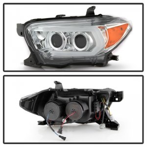 Toyota Tacoma Headlights - SPYDER - Projector, Sequential LED Turn Signal - Chrome - `16-`18