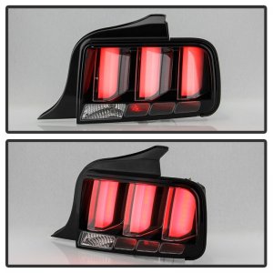 Ford Mustang Tail Lights - SPYDER - White Light Bar LED - Black - `05-`09