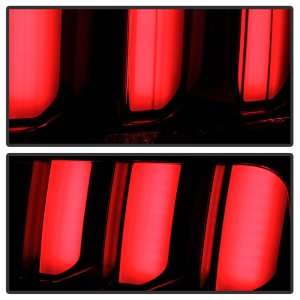 Ford Mustang Tail Lights - SPYDER - White Light Bar LED - Black - `05-`09