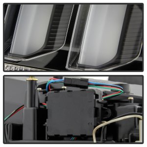 Ford Mustang Tail Lights - SPYDER - White Light Bar LED - Black - `05-`09