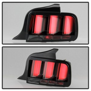 Ford Mustang LED Tail Lights - SPYDER - White Light Bar - Smoke - `05-`09