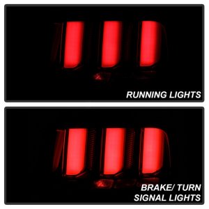 Ford Mustang LED Tail Lights - SPYDER - White Light Bar - Smoke - `05-`09