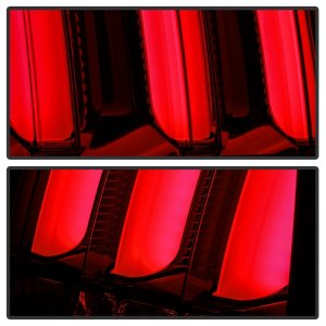 Ford Mustang LED Tail Lights - SPYDER - Black with Red Light Bar - `05-`09