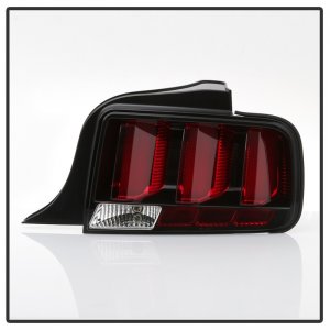 Ford Mustang LED Tail Lights - SPYDER - Black with Red Light Bar - `05-`09