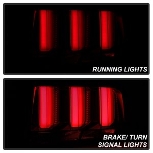 Ford Mustang Tail Lights - SPYDER - LED, Red Light Bar - Smoke - `05-`09