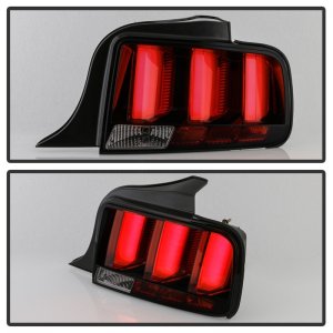 Ford Mustang Tail Lights - SPYDER - LED, Red Light Bar - Smoke - `05-`09