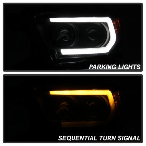 Toyota Tacoma Headlights - SPYDER - Projector with Sequential LED Turn Signal - Black Smoke - `16-`18