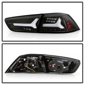 Mitsubishi Lancer Tail Lights - SPYDER - LED Version 2 - Black - `08-`14