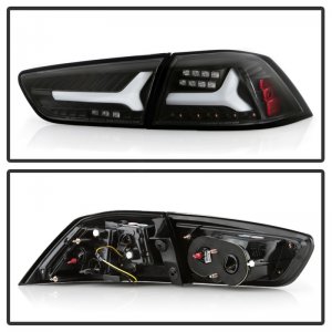 Mitsubishi Lancer Tail Lights - SPYDER - LED Version 2 - Black - `08-`14
